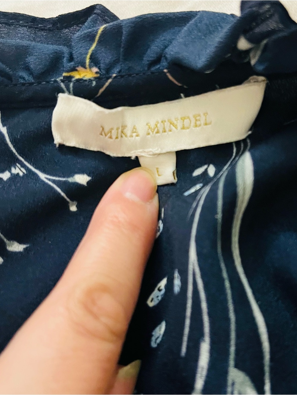 Mika Mindel Navy Floral Blouse View 3